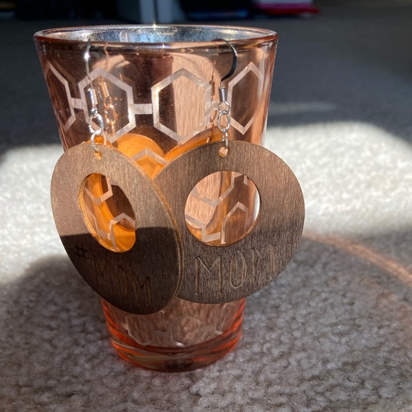 Wood Burned Earrings - Picture 2 of 6